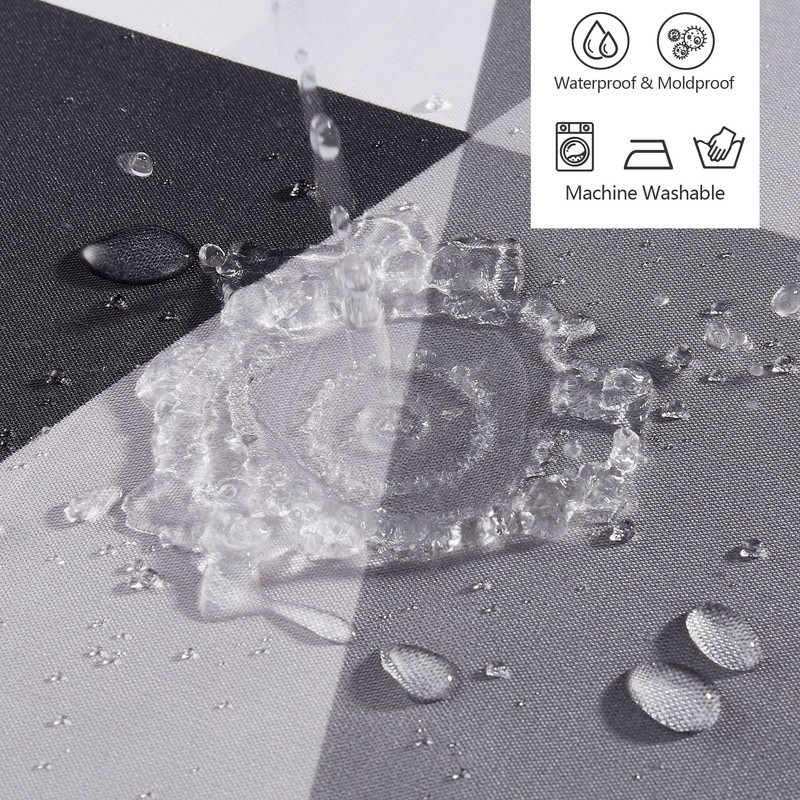 TRUSTLIFE Shower Curtains Mould Proof Resistant, Shower Curtain with 12