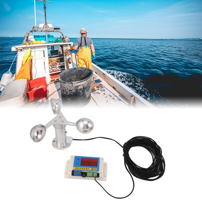 Wind Speed Alarm Device 3 Fan Blades Tower Crane Anemometer