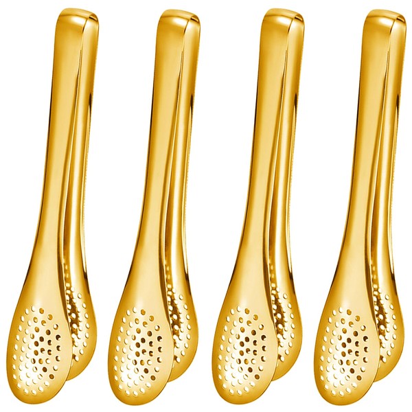 12 Inch Gold Tongs for Serving Utensils Stainless Steel Salad