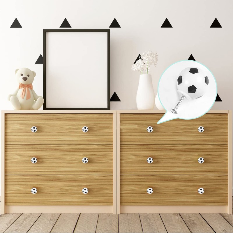 MABAHON 12Pcs Football knobs Handles Soccer Knobs Drawer Knobs Kids