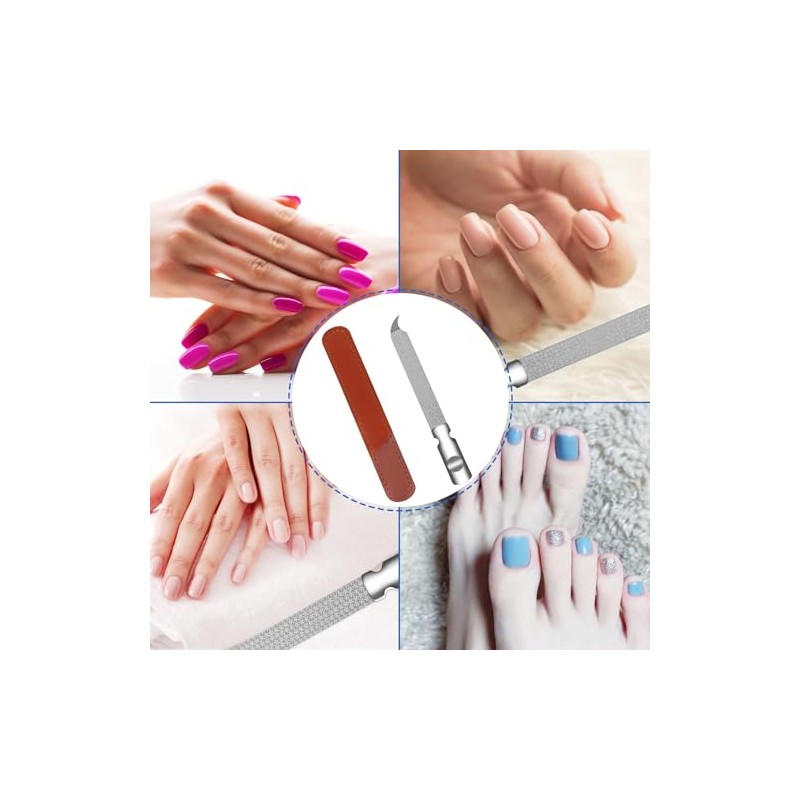 HomeyEra- Lima de uñas de metal para uñas naturales, limas