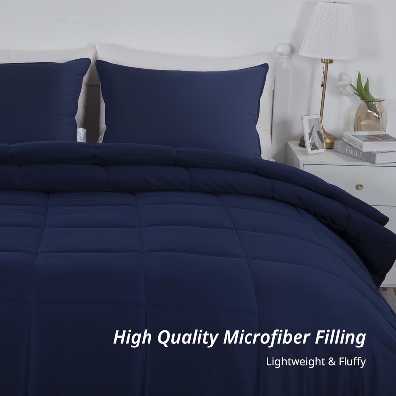 HOMBYS Oversized King Comforter 120x120, Lightweight Quilted Down Alternative Duvet