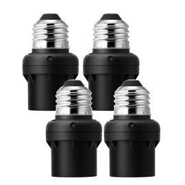 DEWENWILS Light Sensor Socket, Dusk to Dawn Sensor Socket, Light Bulb Socket for Light Fixtures, Compatible with Incandescent/CFL/LED/Halogen Bulbs, 4 Pack, ETL Listed