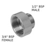Waterberry Shower Hose Reducer Chrome Plated Metal Adapter 3/4" Female