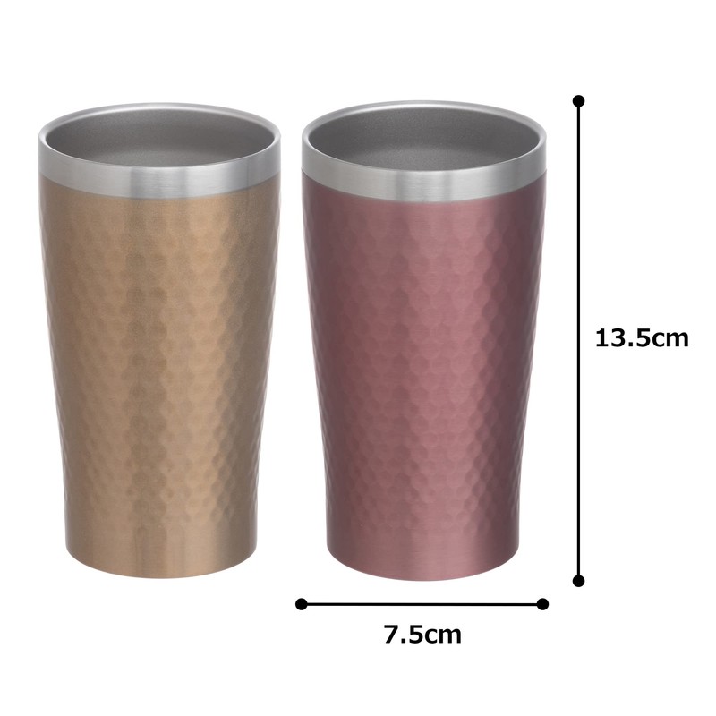 Maebata Luxe リュクス Pair Thermo Tumbler Gold & Pink 340ml