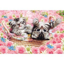 Epoch Company 300 Piece Jigsaw Puzzle, Rose Kitties, 10.2 x 15.0 inches (26 x 38 cm)