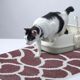 SussexHome Pets Ultra-Thin Cat and Dog Litter Mat for Litter Box - Washable Soft Natural Cotton Cat and Dog Feeding Mat - Paws-Kind Slip Resistant Place Mat - 2' x 3'
