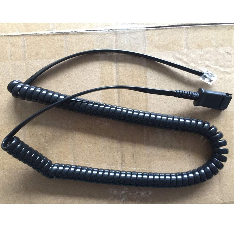 QD to RJ9 Modular Plug Coil Cable Direct Connect Phone