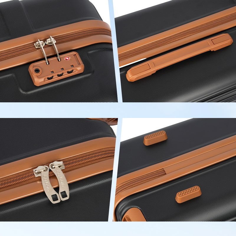 Luggage Sets 5 Pcs, Hardshell Lightweight Durable Suitcase With TSA-Lock
