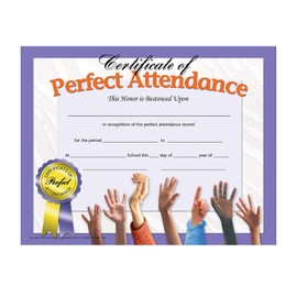 Certificate of Perfect Attendance - Pack of 5