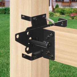 EVCUHASL Self Locking Gate Latch, Heavy Duty Post Mount Automatic Gravity Gate Lock Door Latch, Gate Hardware for Secure Pool/Yard/Garden, Steel, Black Finish