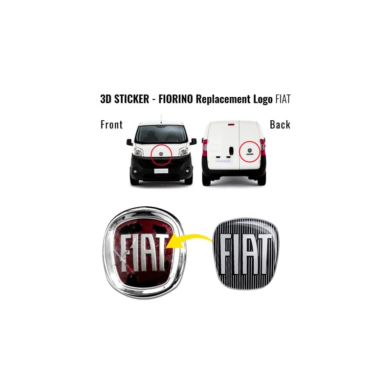 FIAT 14188C 3D Sticker Logo for Fiat Fiorino Black 90