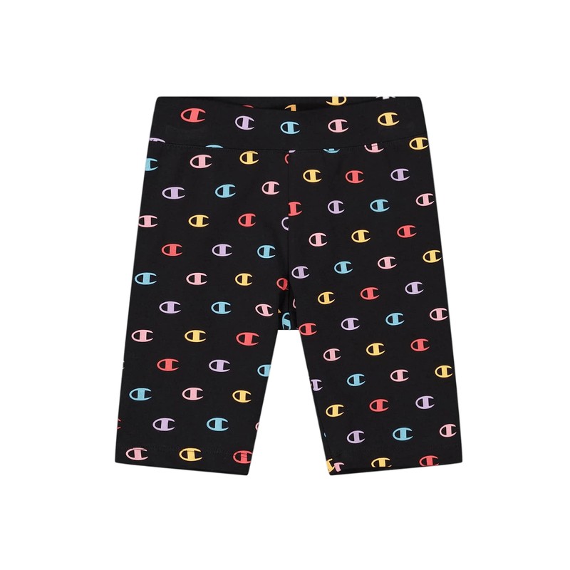 Champion Girls' Legacy American Classics All-Over Tight Biker Shorts, black