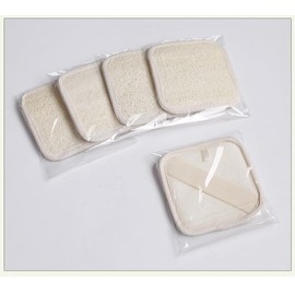 AIONLUX 3PCS Natural Loofah Sponge Exfoliating Body Scrubber, Made with and Biodegradable Shower Luffa Sponge, Loofah for Women and Men, Beige