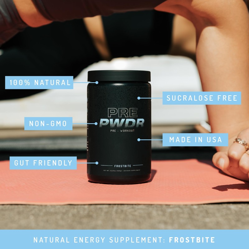 PWDRS Pre-Workout Powder, All Natural Pre Workout for Energy, Pump,