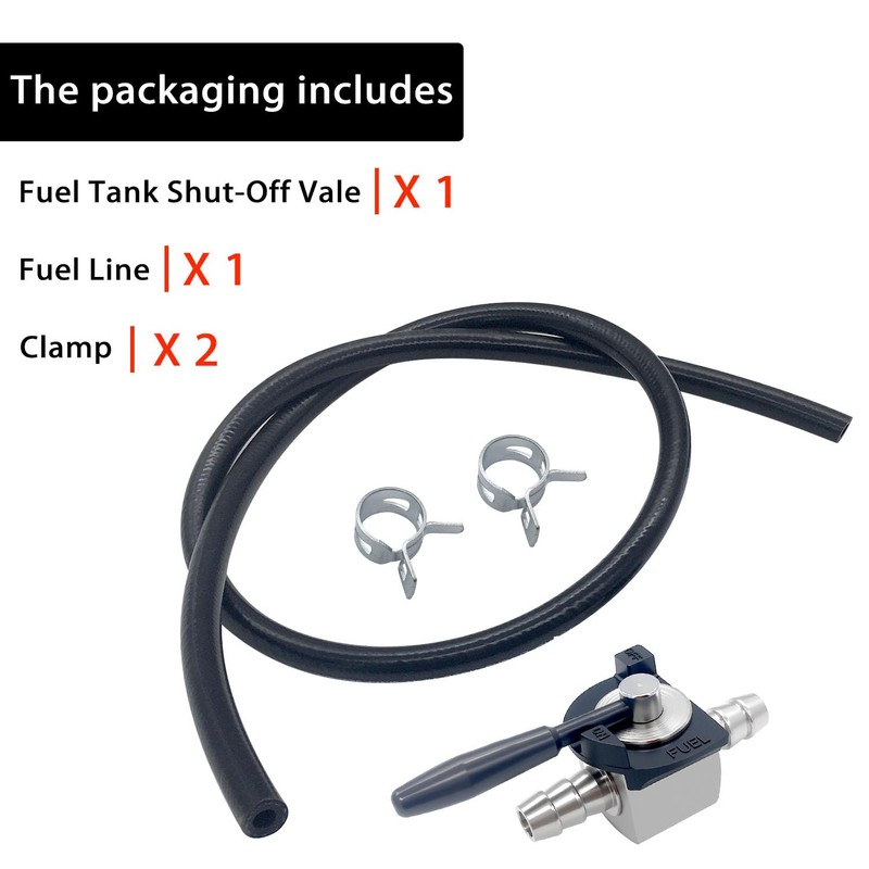 ANPTGHT 1/4" Fuel Shut Off Valve with 2 Clamps＆1/4” Fuel