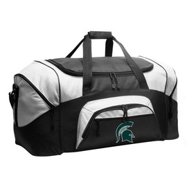 Michigan State University Suitcase Duffle Bag - Large MSU Spartans Travel Duffle or Sports Gear Gym Bag (Black)