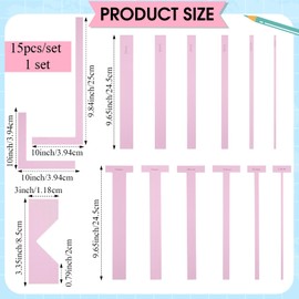 Zeyune 16pcs Bookbinding Tools Kit Easy Scrapbooking Tool Handmade L/t Shape & Straight Edge Set with Corner Cutting Items Storage Box for Albums, Journals, Notebook(Pink,PLA)