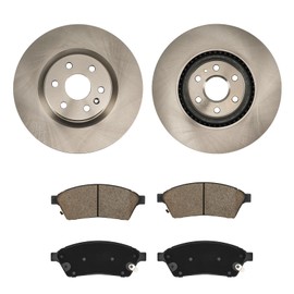 PHILTOP 55177+D1422 Front Disc Brake Rotor and Ceramic Brake Pad Set Kit For SRX 2010-2016, 9-4X 2011, brake pads and rotors kit, 6pcs