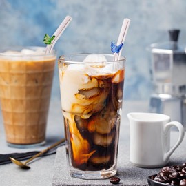 Snowfall Butterfly Glass Straws, 6 Pack Cute Short Clear Glass Straw with Charms for Kid and Women, Reusable Bent Straws Dishwasher Safe, 7.6''x6 mm (Butterflies)