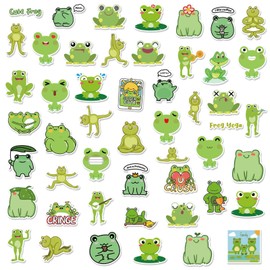 100 PCS Frog Stickers, Cute Animal Decoration Vinyl Waterproof Sticker for Water Bottle Laptop Guitar Phone Skateboard, Kids Gifts, 2025 Friend Frog Decor, for Teen Childrens Girls
