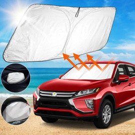 SHAOHAO Compatible with Mitsubishi Eclipse Cross 2018-2022 2023 2024 Sun Visor Fabric Foldable Sun Visor, UV and Heat Protection Sun Visor, Windscreen Eclipse 2024