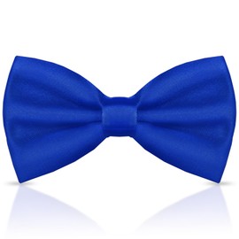 WOXVM Men's Bow Ties Solid Color Pre-Tied Bow Tie Satin Formal Tuxedo Bowtie Adjustable Neck Bowtie for Men Wedding Party (Royal Blue)