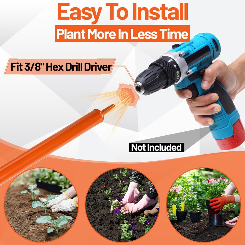 ‎4"x24" Auger Drill Bit for Planting – Heavy Duty Garden