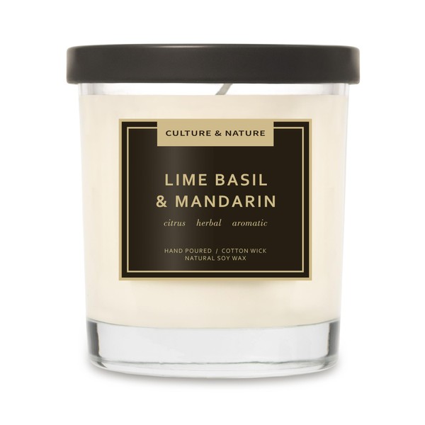 CULTURE & NATURE Natural Soy Wax Candle 7oz (Lime Basil