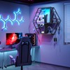 Saudism Floating Shelves with Lights, Led Shelves for Wall, Gaming