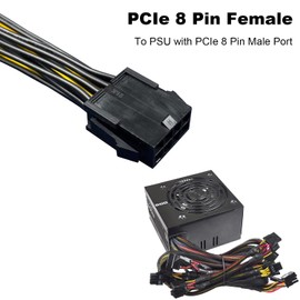 Amangny PCIe 8 Pin Female to Dual 8 Pin (6+2) Male PCI Express Adapter Power Cable PCIE Y - Splitter Cable 12.6 Inches/32cm