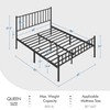 Topeakmart Black Metal Queen Size Bed Frame with Headboard and