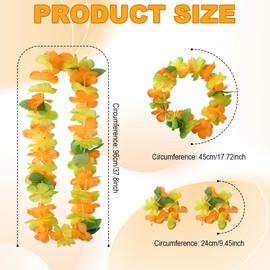 UnslQonds 6 Sets Hawaiian Leis Garland for Luau Party Colorful Silk Tropical Flower Necklace Bulk Lais Hawaii Dresses Summer Pool Beach Dance Birthday Holiday Party Decorations Favors Supplies Props