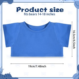RoundFunny Bear Tee Shirt Fit 14-18inch Bear Clothes Stuffed Animal Clothes Shirt Basic Stuffed Bears Dolls Shirt, Blue