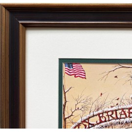 Charles Wysocki "A Christmas Greeting" New CUSTOM FRAMED Art Americana Xmas