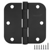 24 Pack Matte Black Door Hinges 3.5 Inch, 5/8" Radius