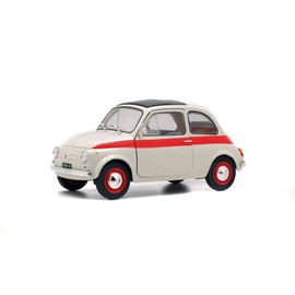 Solido S1801401 1:18 1960 Fiat 500L Nuova Sport-Cream/Red