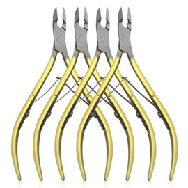 XINMEIWEN 4Pieces Cuticle Trimmer Cuticle Nipper Cuticle Remover Cuticle Cutter Stainless Steel Cuticle Cutter Clipper Nail Tools for Fingernails and Toenails (Gold)