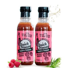 RASPBERRY CHAMPAGNE Vinaigrette Salad Dressing with Champagne Vinegar, Raspberry Puree & Non Gmo Sunflower Oil. Low Sodium, Low Carb, Dairy Free Keto Dressing by Brick House Vinaigrettes (2 pack)