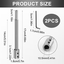 170 mm Extra Long Extension with 3/8 Inch Shank for Forstner Drill, Carbon Steel Drill Extension for Deep Drilling, Carbon Steel Extension Shaft for Breakthroughs in Wood