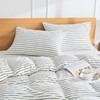 JELLYMONI 100% Natural Cotton Striped King Pillowcases Set, 2 Pack