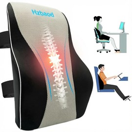 Lumbar Support Pillow for Office Chair - Back Pain Relief, Improve Posture, Double Adjustable Straps