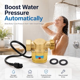 Automatic Water Pump Flow Switch for Pressure Boosting – G3/4 Brass Controller with Water-Shortage Protection