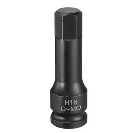 sourcing map 16mm Hex Impact Bit Socket H16 1/2" CR-MO Steel Phosphate Black Impact Drive Hex Bit Sockets Lengthen Hex Screwdriver Socket Adapter for Auto Mechanics Work Repair Maintain