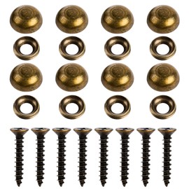 8Pcs Brass Decorative Screws with Caps, Mirror Screws with Decorative Caps Brass Screw for Furniture Fixing, Painting Fixing, Mirror Fixing