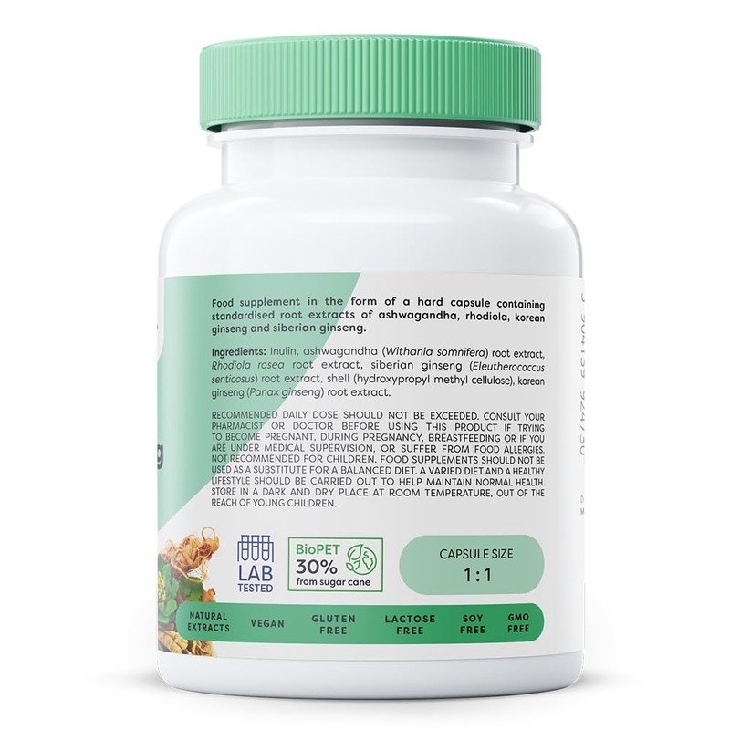 Osavi Ashwagandha + Rhodiola & Ginseng - 60 Vegan Capsules