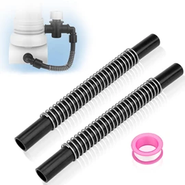GYPNS Pool Chlorinator PVC Flexible Tubes with Support Spring - for Rainbow 320, 322 Chlorinator and R171096 Feeder, 2 PCS Black Chlorinator Hose Pool & Spa Replacement Parts