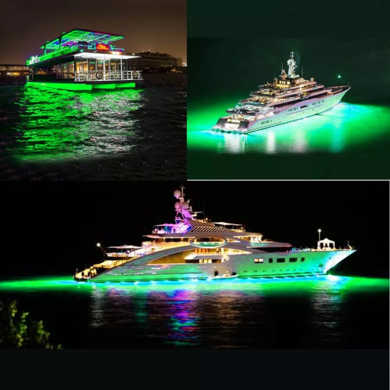 SHENKENUO Green 5M LED Boat Lights Kit Waterproof Pod Bright