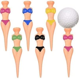 Zhhuoc 6Pcs/Set Funny Plastic Golf Tees, 76 mm/ 3 Inch Plastic Pin up Golf Tees for Home Golf Training Accessories