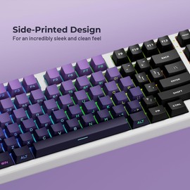 XVX Side Print Keycaps, Shine Through Double Shot PBT Keycaps, Custom Key caps 60 65 75 100 Percent, Gradient Purple 136 Keys Set, OEM Profile, Minimalist Style for Cherry Gateron MX Switches Keyboard